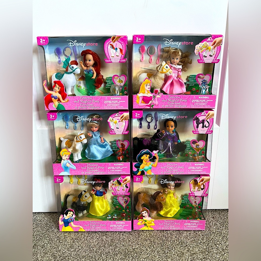 Disney Store Princess and Magical Pony dolls - complete set